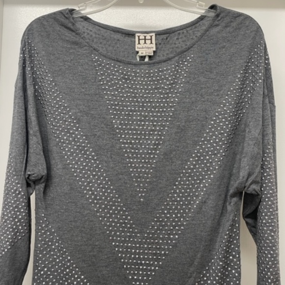 NWT $396 HAUTE HIPPIE Gray Silver Studded Dress - Picture 2 of 9